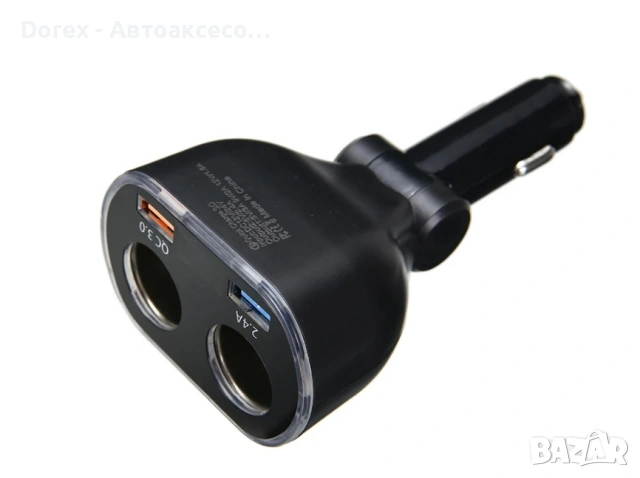 Разклонител за запалка 12V/24V с волтметър, 2 гнезда и QC 3.0 USB, снимка 5 - Аксесоари и консумативи - 53872843