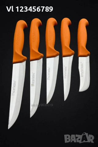 Комплект качествени турски месарски ножове 5 броя, снимка 3 - Прибори за хранене, готвене и сервиране - 54192043