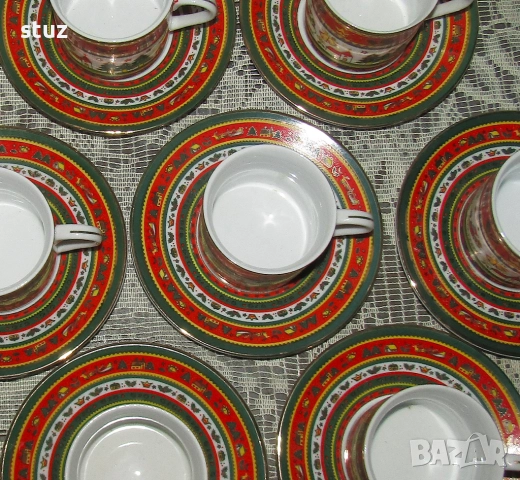 Порцеланови чашки за кафе, чай, с чинийки, с коледни мотиви, нови , снимка 5 - Чаши - 52585521