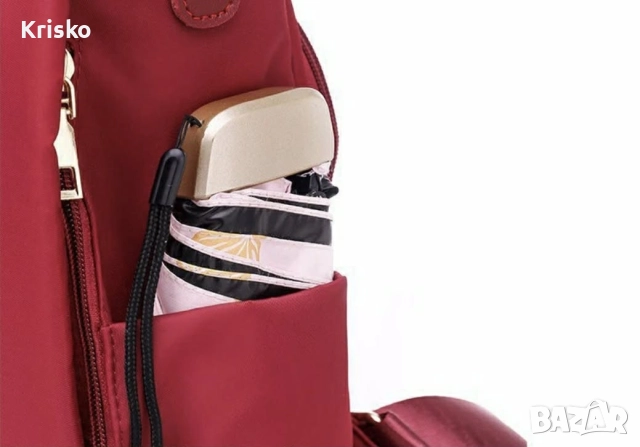 Елегантна дамска раница в бордо, снимка 6 - Чанти - 52837953
