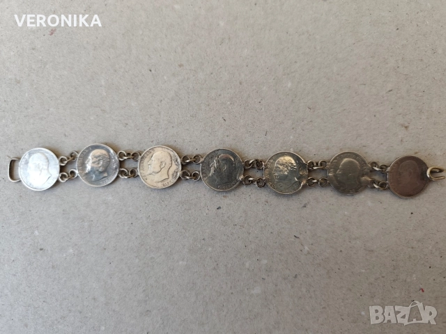 Стара гривна от сребърни Царски монети, снимка 6 - Антикварни и старинни предмети - 52680278