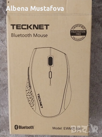 Bluetooth Мишка TeckNet - Безжична, ергономична