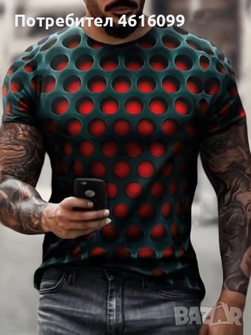 Мъжка тениска с 3D шарка