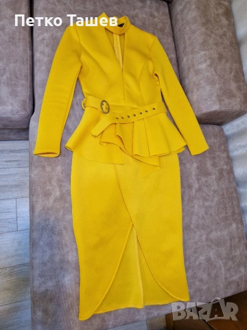 Ефектна рокля с пеплум и колан, снимка 3 - Рокли - 53818035