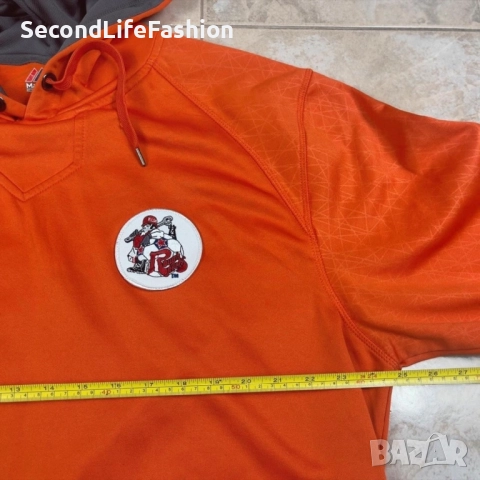 Суитшърт Majestic Rough Necks с качулка, оранжев, мъжки размер XL, снимка 3 - Суичъри - 52796491