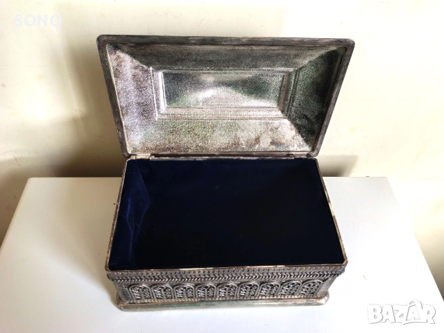 Страхотна Стара Посребрена Кутия За Бижута, снимка 3 - Антикварни и старинни предмети - 51782920