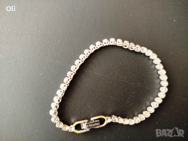 Оргинална сребърна гривна сваровски / svarovski, снимка 2 - Гривни - 53815199