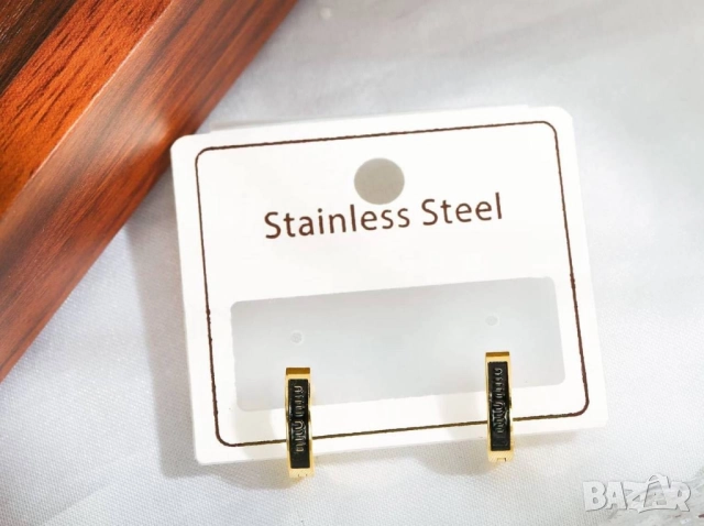 обеци от висококачествена медицинска стомана miu miu, снимка 8 - Обеци - 52093063