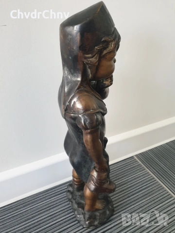 42см-4кг Juan Clara бронзова скулптура/фигура на дете с обувка/испанска статуетка, снимка 4 - Статуетки - 53654570