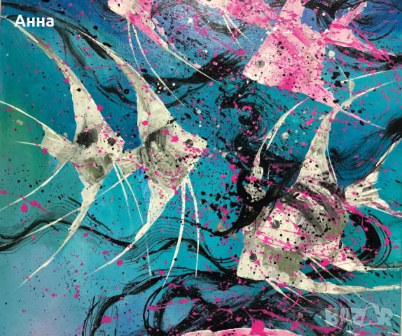 Авторска абстрактна картина, снимка 4 - Картини - 53752060