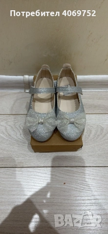 Сиви балеринки за момиче 17 см , снимка 2 - Детски сандали и чехли - 53373680