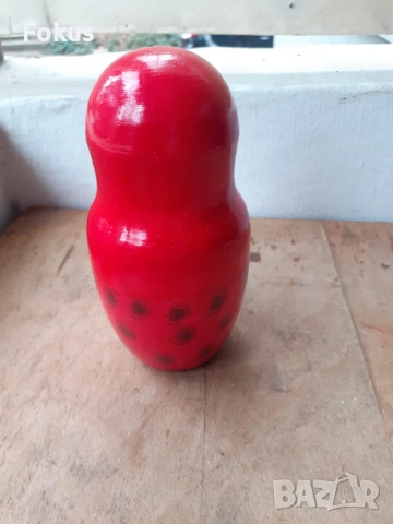 Матрьошка стара руска дарвена кукла 2 в 1, снимка 2 - Антикварни и старинни предмети - 54030924