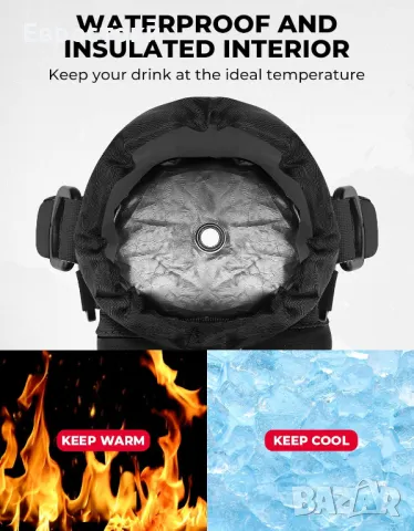 KEMIMOTO Чанта за бутилка вода, с регулируема презрамка, за туризъм, къмпинг, риболов, снимка 3 - Екипировка - 49263453