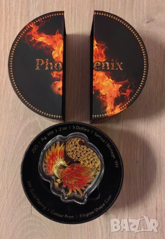 5 долара 2025 Самоа - Птицата Феникс - 2 оз.сребърна монета, снимка 2 - Нумизматика и бонистика - 54060877