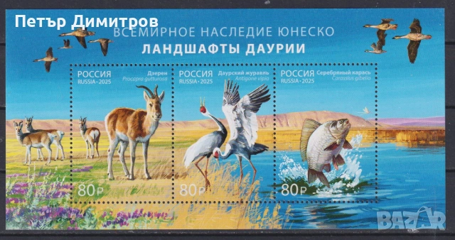 Чисти марки и блокове Пеперуди Влак  Нова Година Космос Постижения Туризъм Фауна 2025 от Русия, снимка 7 - Филателия - 53793512