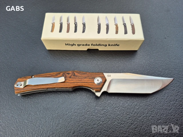 Сгъваем нож SHIROGOROV,стомана D2 с дървена дръжка,SH201, снимка 2 - Ножове - 51051667