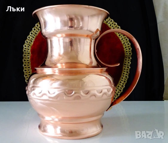 Битова медна кана за вино,чиста червена мед. 