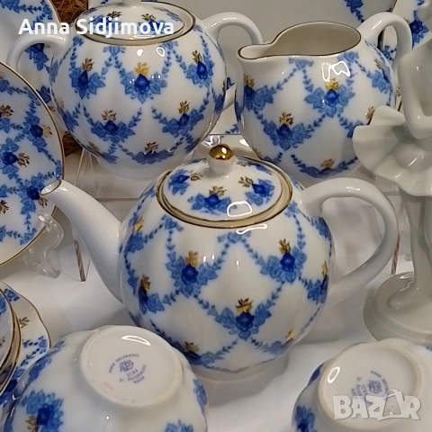Руски порцелан ЛФЗ сервиз за чай , снимка 5 - Сервизи - 53087326