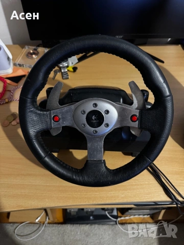 Logitech g27 + shifter, снимка 2 - Джойстици и геймпадове - 53854175