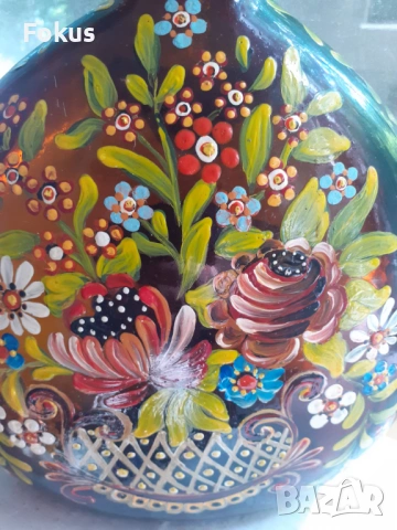 Ръчно рисувана гояма стъклена бутилка бъклица павур