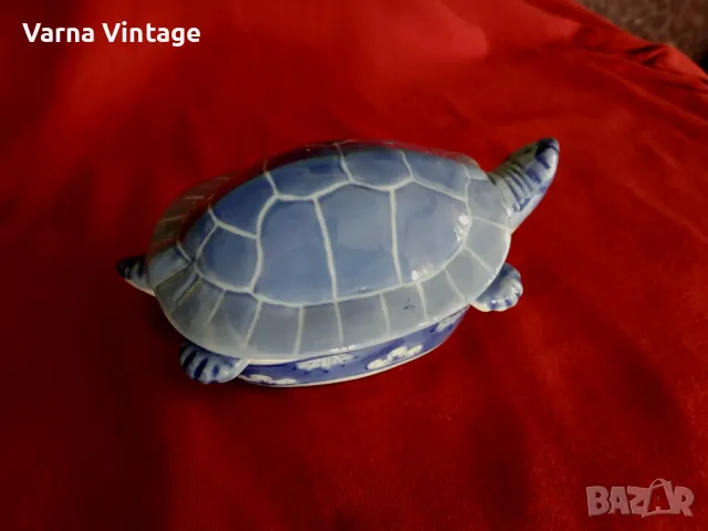 Стара порцеланова кутия за бижута Костенурка., снимка 7 - Антикварни и старинни предмети - 49296971