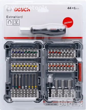 Bosch Extra Hard Промоционален комплект 44 части +отвертка, снимка 8 - Винтоверти - 35861814