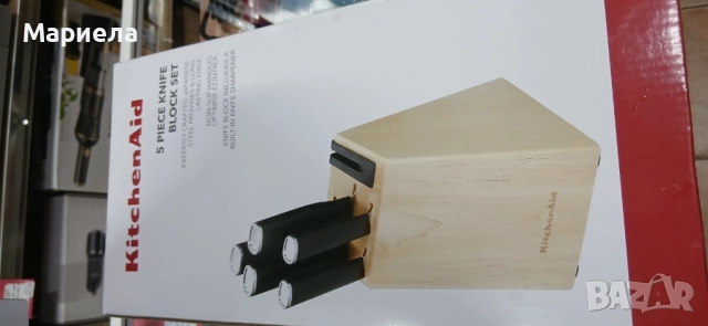 Комплект от 5 стоманени ножа KitchenAid + Точило за ножове, снимка 6 - Прибори за хранене, готвене и сервиране - 52690104