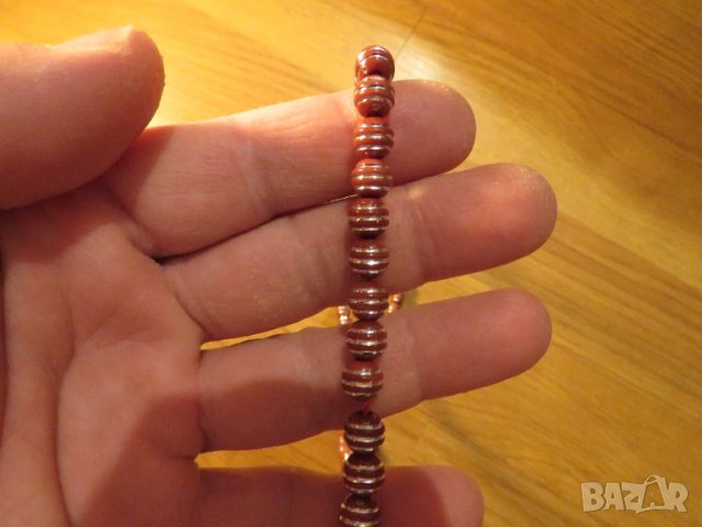 красива червена с шарка цвят злато османска броеница, молитвена броеница с 99 турска броеница, снимка 2 - Антикварни и старинни предмети - 50741405