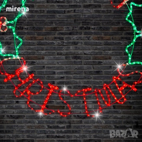 Лед Led светлинен надпис кръгла Весела коледа Merry Christmas, снимка 13 - Лед осветление - 52295262