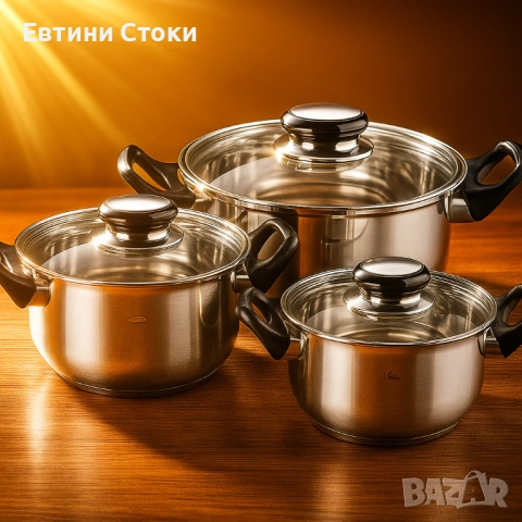 Комплект тенджери MC1855 6 части с капаци и ергономичен дизайн, снимка 8 - Съдове за готвене - 52150253