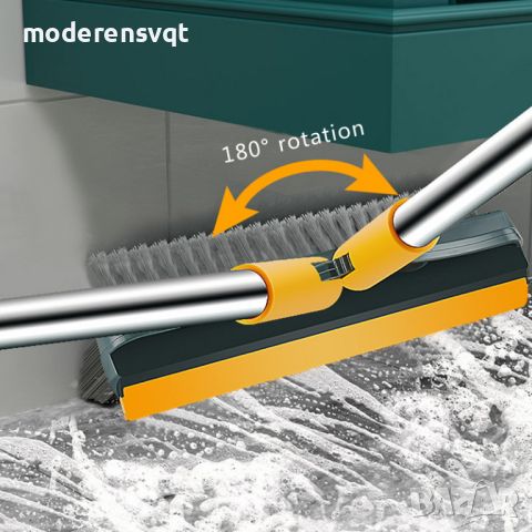 Четка 3в1 за почистване фаянс, стъкла, с подвижна глава въртяща се на 180°, снимка 6 - Мопове, кофи, четки и метли - 45242822