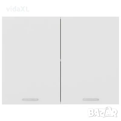 vidaXL Висящ шкаф, бял, 80x31x60 см, инженерно дърво(SKU:801276), снимка 4 - Шкафове - 49095715