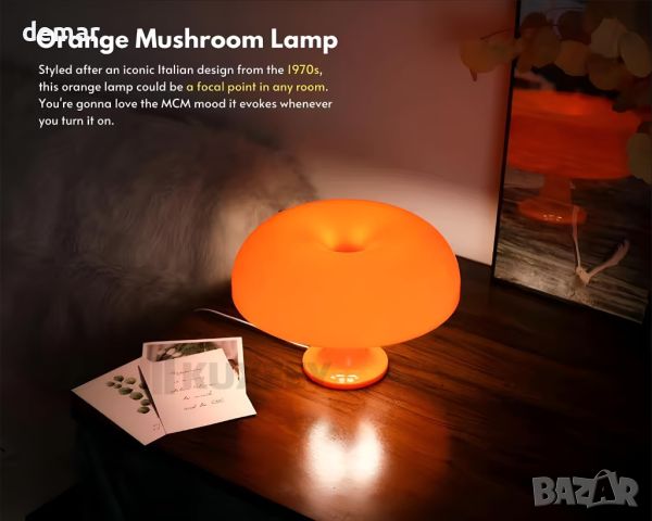 KUXEEY Настолна лампа-гъба с USB LED светлина, 3 цветови температури и димиране, снимка 3 - Настолни лампи - 46378533