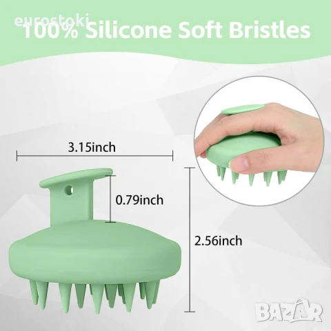 Sndyi Силиконов масажор за глава,  скраб/ексфолиант, мек силиконов скраб за коса, снимка 5 - Масажори - 51344936