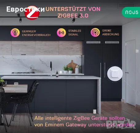 Смарт хъб NOUS E1 ZigBee Gateway, ZigBee 3.0, Bluetooth, Smart Life/Tuya App. ZigBee 3.0 и Tuya Blue, снимка 5 - Друга електроника - 47123955