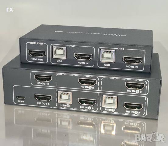 4K DP USB KVM суич hdmi dp, снимка 5 - Кабели и адаптери - 44173312