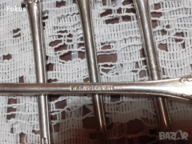 Стари антикварни посребрени вилички W.F. Rogers около 1890 г, снимка 4 - Антикварни и старинни предмети - 53698084