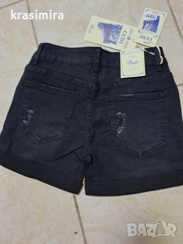 Черни дънкови панталонки , снимка 6 - Къси панталони и бермуди - 46448422