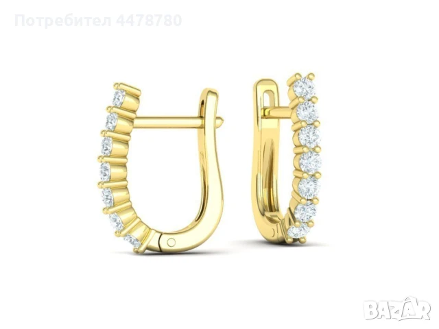 Обеци с 2мм VS Диаманти, снимка 5 - Обеци - 50720196