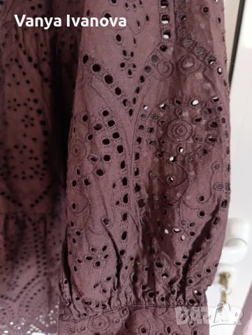 Y.A.S.  - кафява рокля  яшоли с английска дантела, снимка 8 - Рокли - 50313616