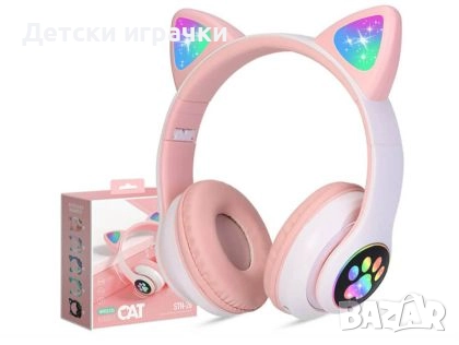 Безжични слушалки CAT светещи котешки уши, K028