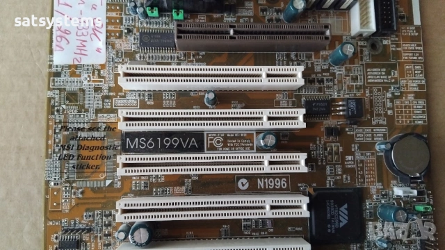 Дънна платка MSI MS-6199VA Slot 1 CPU+RAM, снимка 3 - Дънни платки - 53296928