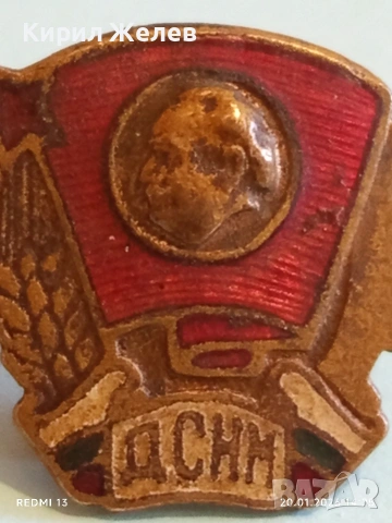 Соц значка на Димитровския съюз на народната младеж за КОЛЕКЦИЯ 52791, снимка 4 - Колекции - 53163751