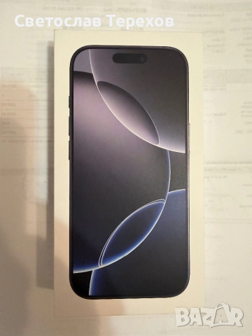 Продавам телефон-iPhone 16pro-256GB Bleack TITANIUM - НОВ, снимка 2 - Apple iPhone - 52405838