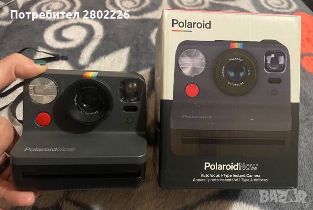 Фотоапарат за моментни снимки Polaroid NOW Черен, снимка 1 - Фотоапарати - 45209456