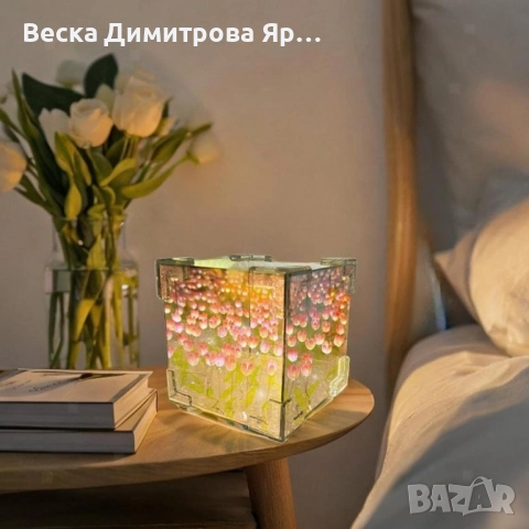Очарователна нощна лампа лале – Многофункционално освежаване на вашето пространство, снимка 3 - Настолни лампи - 51760889
