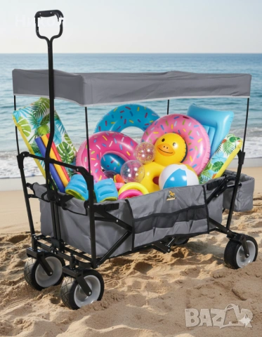 Количка за къмпинг и плаж Pinolino Paco, сгъваема, сива , снимка 10 - Къмпинг мебели - 53468432