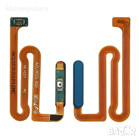 Лентов кабел за SAMSUNG A125 Galaxy A12 (2020) с бутон за включване, син сензор FingerPrint Original