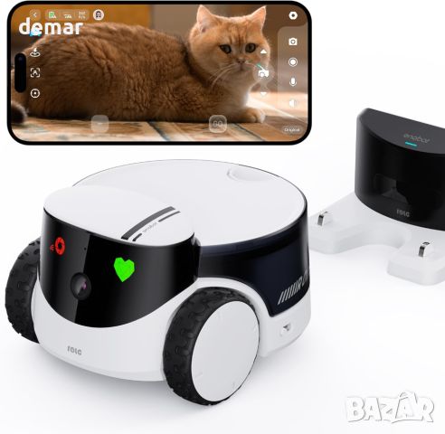 Enabot EBO ROLA PetPal 2.5K Camera Robot: Подвижна камера робот за домашни любимци - котка WiFi QHD, снимка 1 - HD камери - 46446125