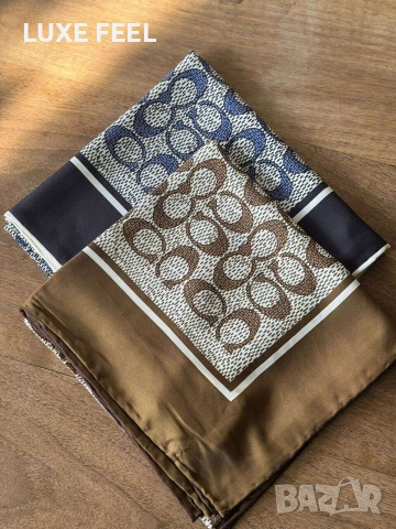 Дамски Шалове - Коприна ⚜️ Coach , снимка 2 - Шалове - 53021580